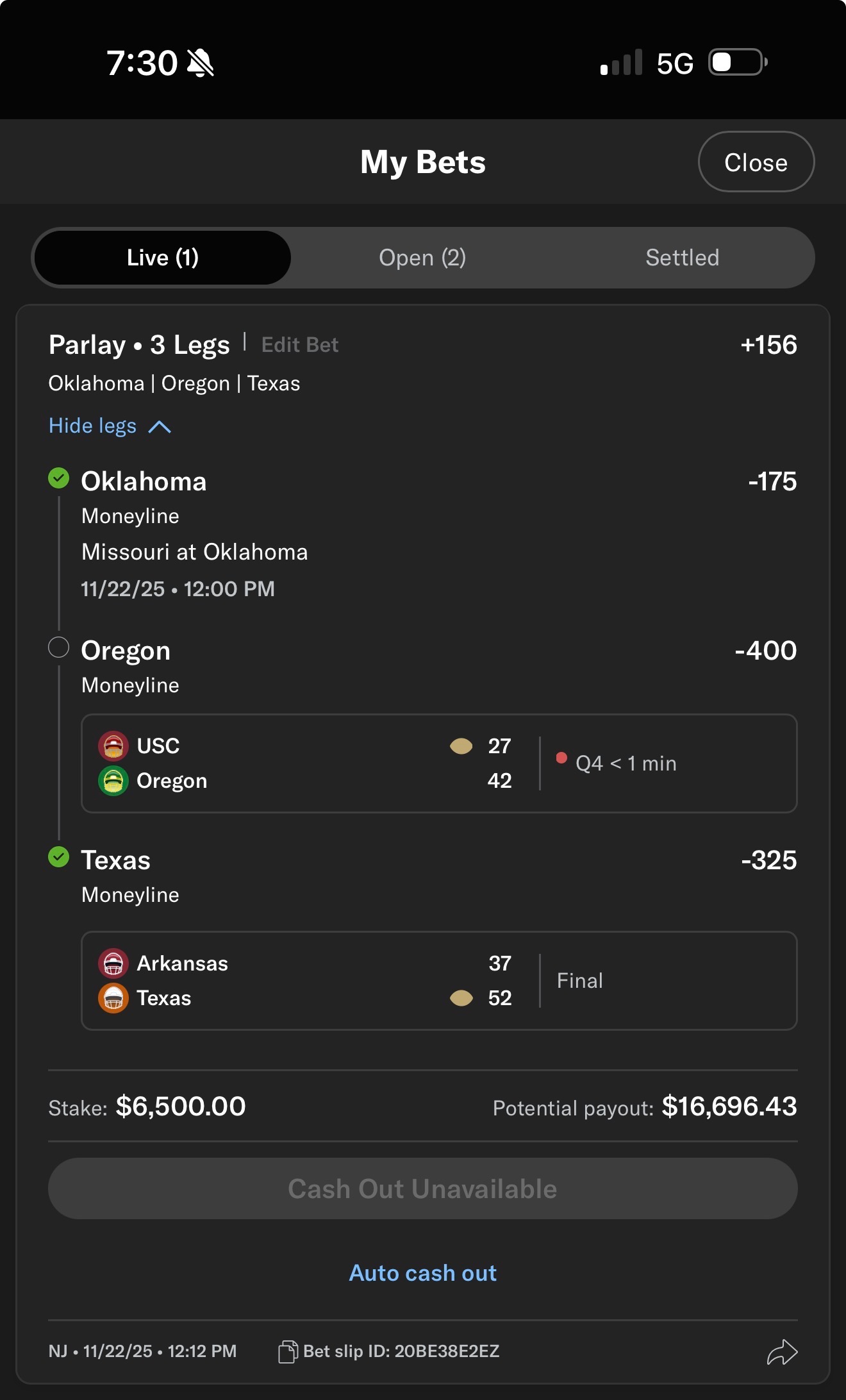 Sports betting slip 13 supplied by JJ Locks