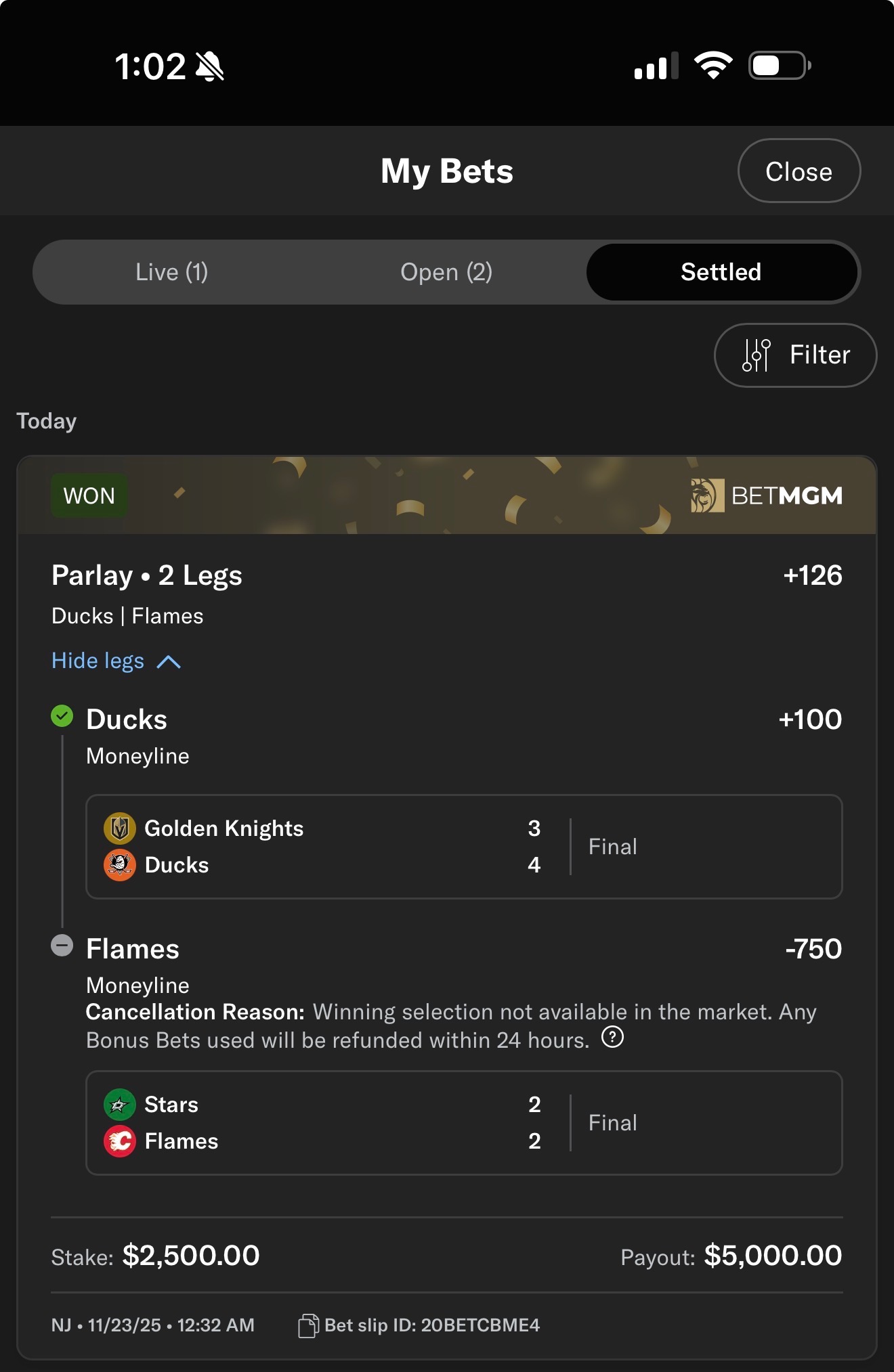 Sports betting slip 9 supplied by JJ Locks