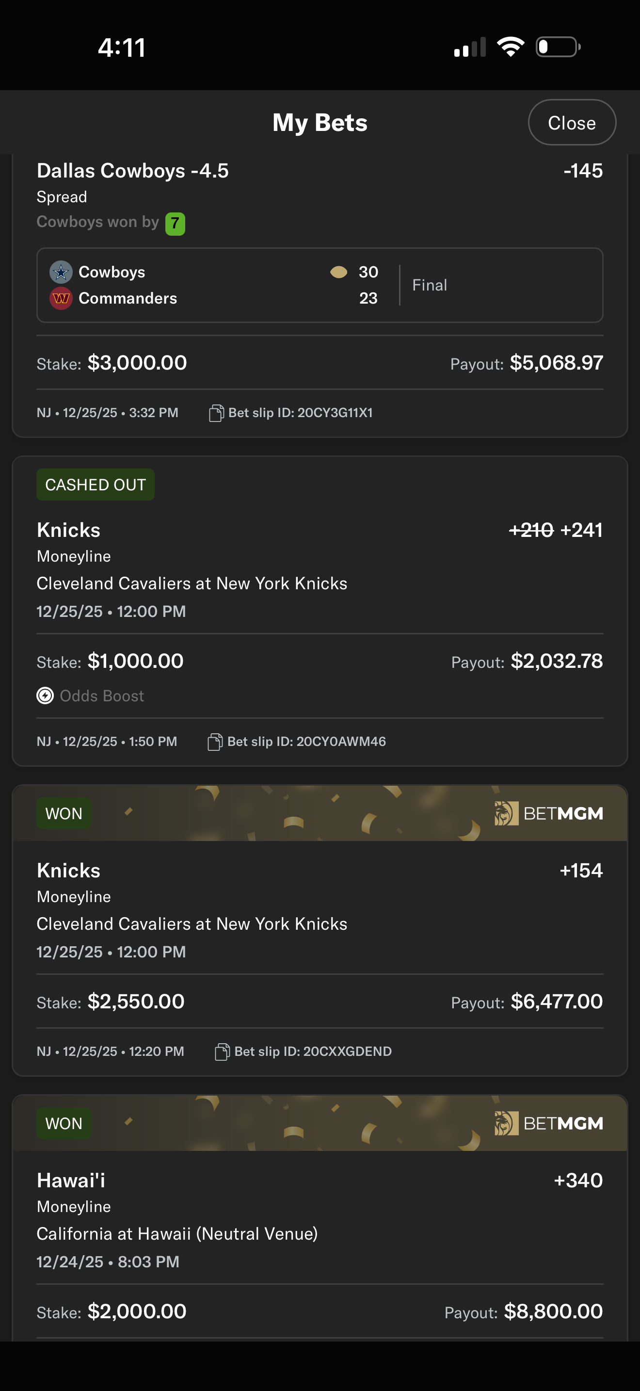 Sports betting slip 40 supplied by JJ Locks
