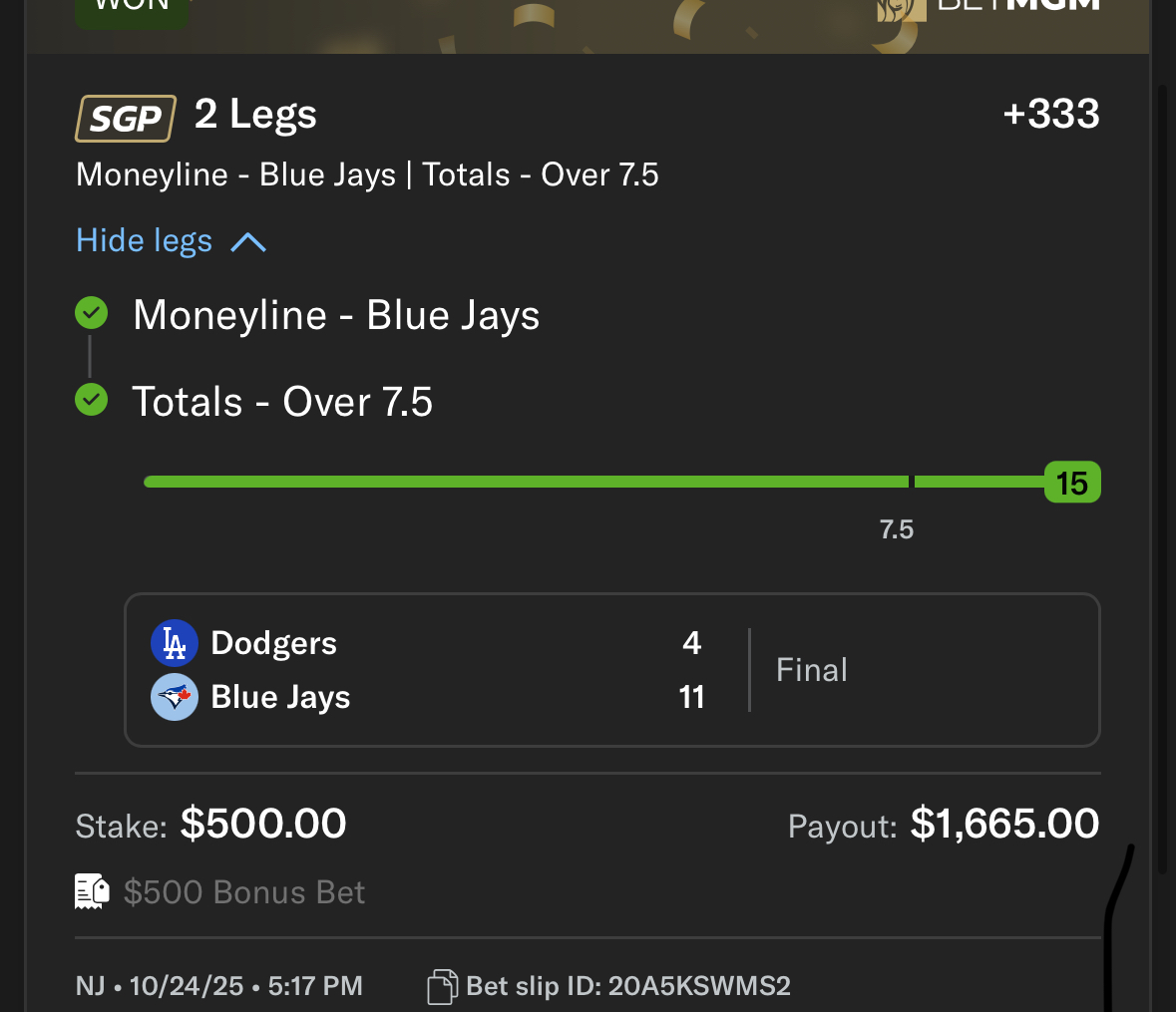 Sports betting slip 8 supplied by JJ Locks