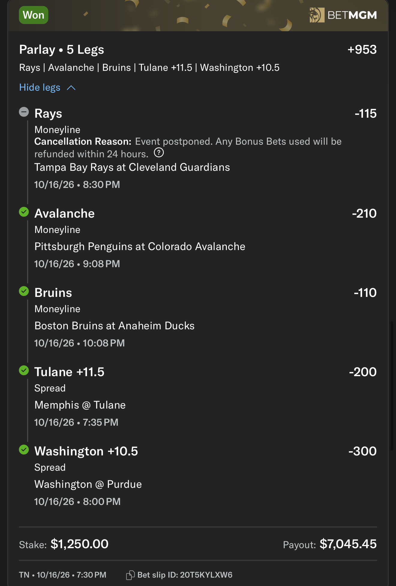 Sports betting slip 42 supplied by JJ Locks